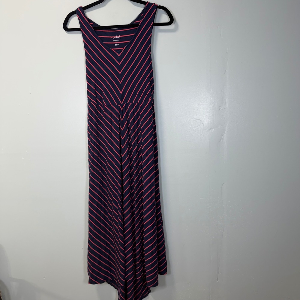 Isabel Maternity by Ingrid & Isabel Navy Pink Striped Maxi Dress Small